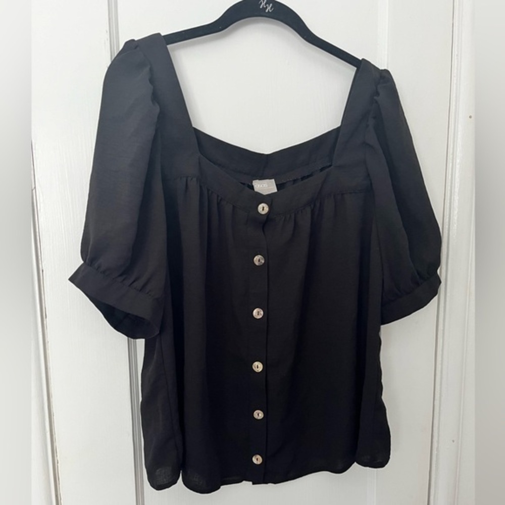 ASOS peasant blouse black sz 12